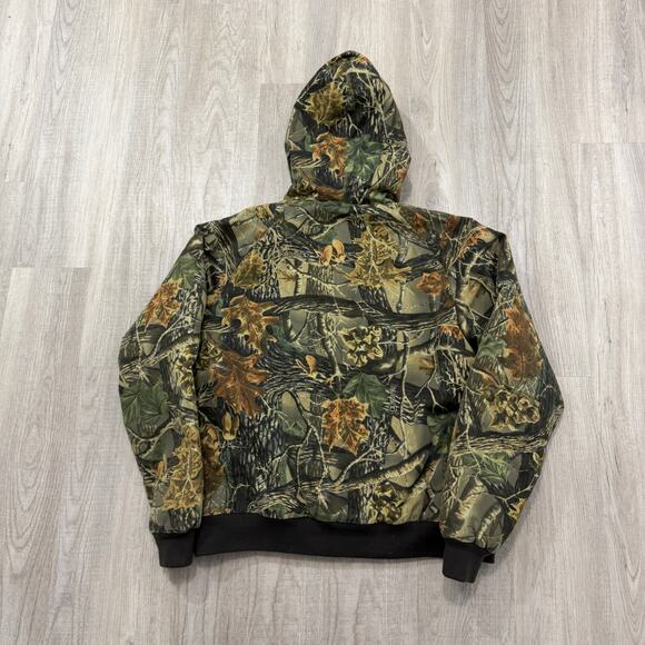 Vintage Cabelas Camo Hooded Jacket Size Small Green Camouflage Full Zip Hunting - Picture 6 of 7